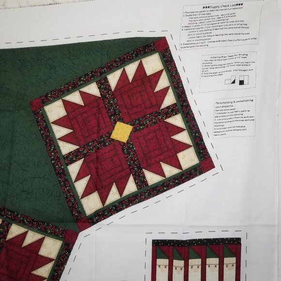 Leslie Beck Holiday Gatherings Tree Skirt & Stocking ONE PANEL Christmas fabric - Picture 2 of 7